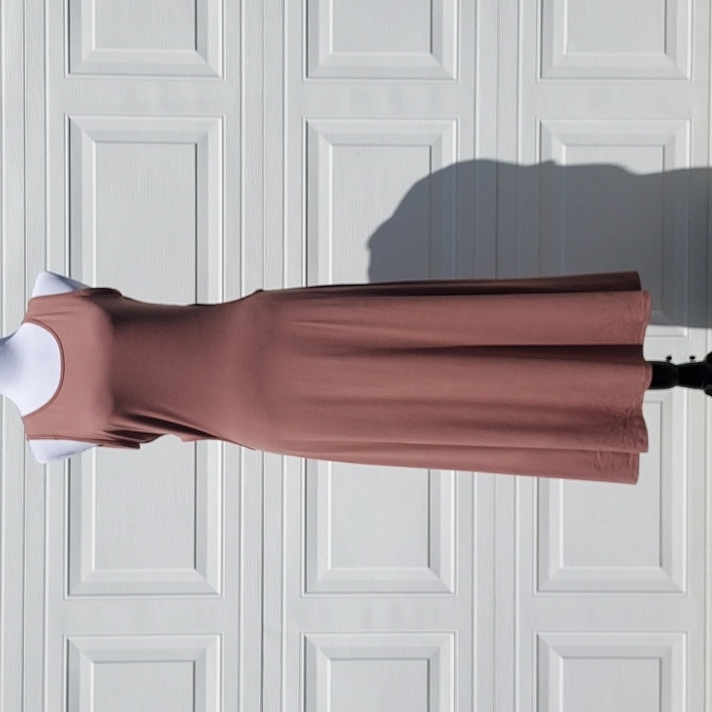See You Monday Brown Side Cut Out Sleeveless Midaxi Bodycon Dress Size XL